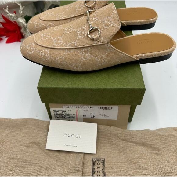 Women's Gucci GG canvas Princetown loafers size 39.5 made in Italy - Picture 2 of 9